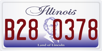 IL license plate B280378