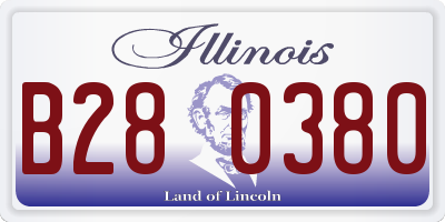 IL license plate B280380