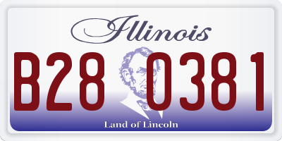 IL license plate B280381