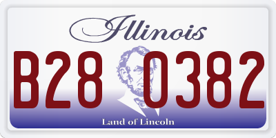 IL license plate B280382