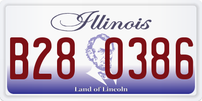IL license plate B280386