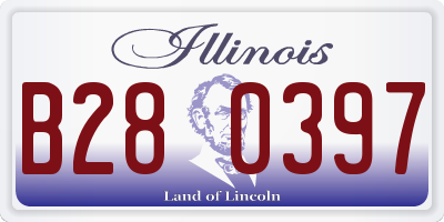 IL license plate B280397