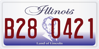 IL license plate B280421
