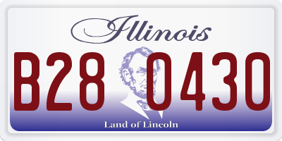 IL license plate B280430
