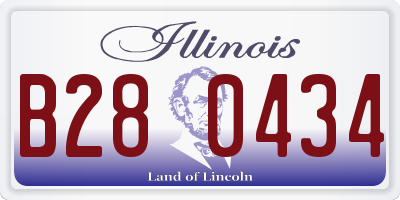 IL license plate B280434
