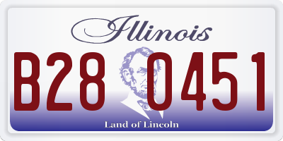 IL license plate B280451