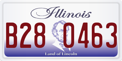 IL license plate B280463