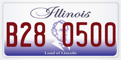 IL license plate B280500
