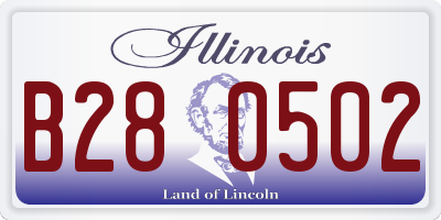 IL license plate B280502