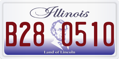 IL license plate B280510
