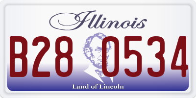 IL license plate B280534