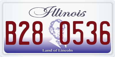 IL license plate B280536