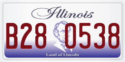 IL license plate B280538