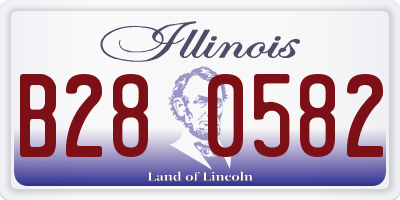 IL license plate B280582