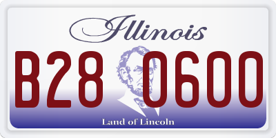 IL license plate B280600