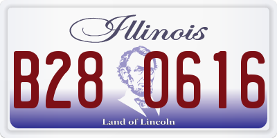 IL license plate B280616