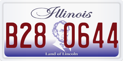IL license plate B280644