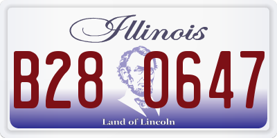IL license plate B280647