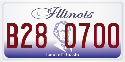 IL license plate B280700