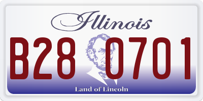 IL license plate B280701