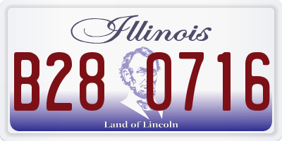 IL license plate B280716