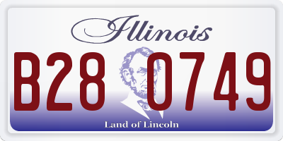 IL license plate B280749