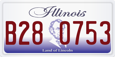 IL license plate B280753