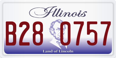 IL license plate B280757