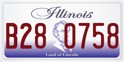 IL license plate B280758