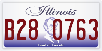 IL license plate B280763