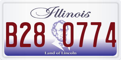 IL license plate B280774