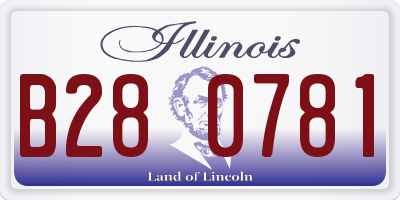 IL license plate B280781