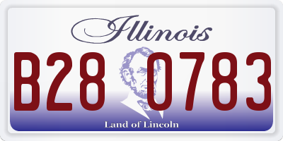 IL license plate B280783