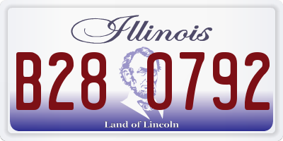 IL license plate B280792