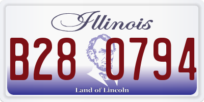 IL license plate B280794