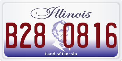 IL license plate B280816