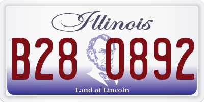 IL license plate B280892