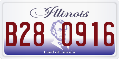 IL license plate B280916
