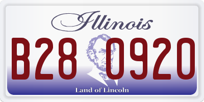 IL license plate B280920