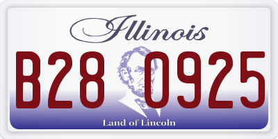 IL license plate B280925