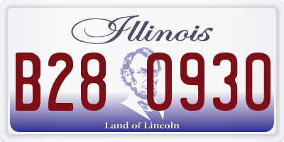 IL license plate B280930