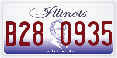 IL license plate B280935