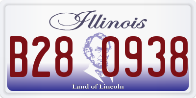 IL license plate B280938