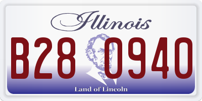 IL license plate B280940