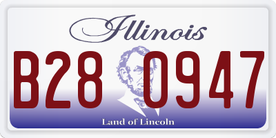 IL license plate B280947