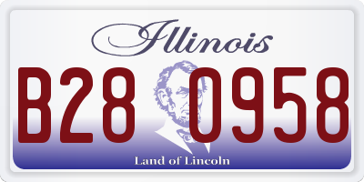 IL license plate B280958