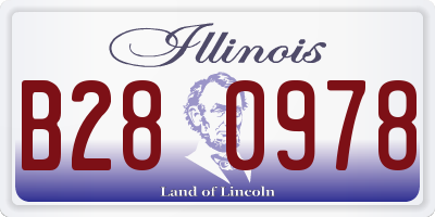 IL license plate B280978