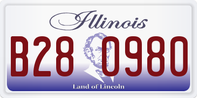 IL license plate B280980