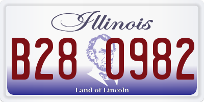 IL license plate B280982