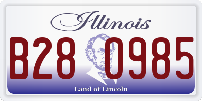 IL license plate B280985